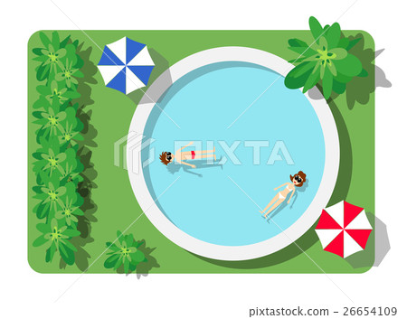 Top view of the swimming pool 26654109