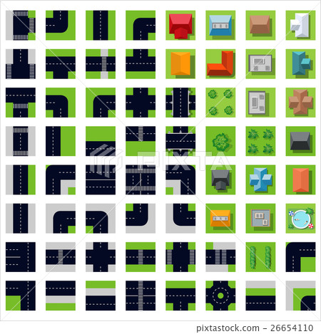 top view Set icons 26654110