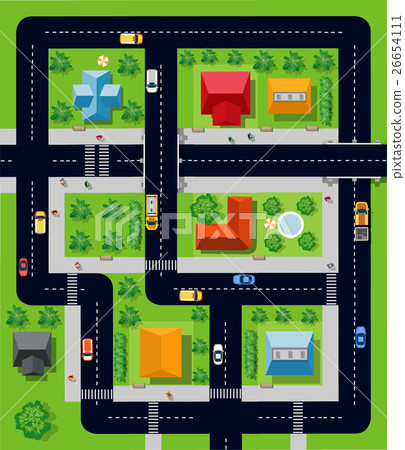 city with houses city with houses 26654111