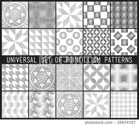 Vector geometric seamless pattern set. Repeating Vector geometric seamless pattern set. Repeating 26654387