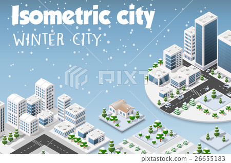 Isometric set of the modern city - Stock Illustration [26655183] - PIXTA