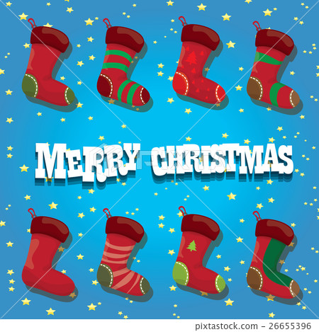 vector cartoon cute christmas stocking or socks vector cartoon cute christmas stocking or socks 26655396