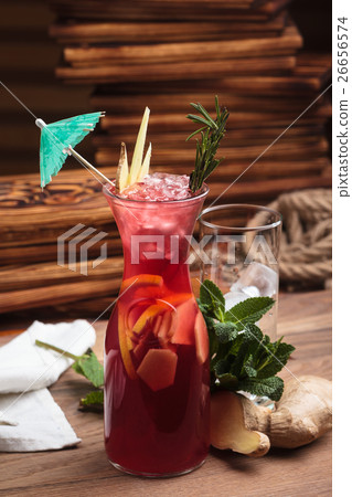 Handmade lemonade with ingredients 26656574