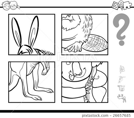 Stock Illustration: guess animals coloring page