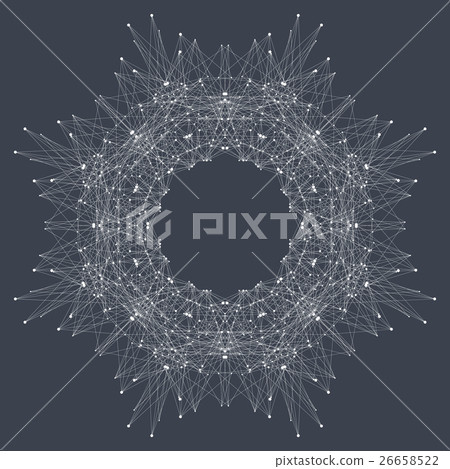Fractal element with compounds lines and dots. Big Fractal element with compounds lines and dots. Big 26658522