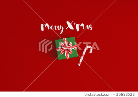 gift boxes with red ribbons viewed from top  26658528