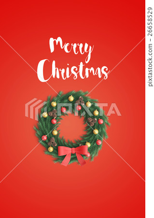 merry christmas and chirstmas tree on color   26658529