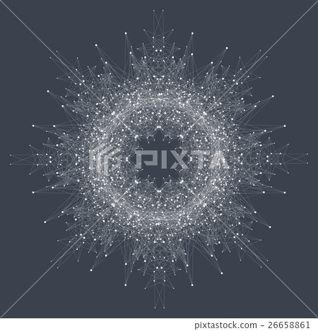 Fractal element with compounds lines and dots. Big Fractal element with compounds lines and dots. Big 26658861