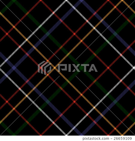 Black checkered diagonal plaid seamless pattern 26659109