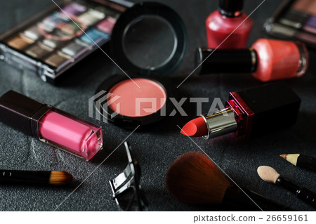 Various make-up products and cosmetics 26659161