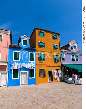 Colorful old houses on the Island Burano Colorful old houses on the Island Burano 26659825
