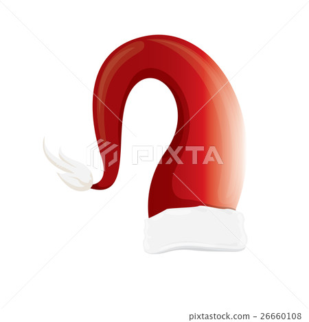 vector red santa hat isolated on white background - Stock Illustration ...