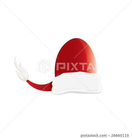 vector red santa hat isolated on white background - Stock Illustration ...