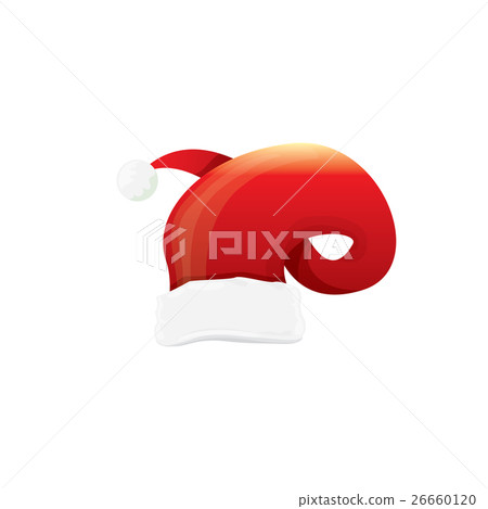 vector red santa hat isolated on white background - Stock Illustration ...
