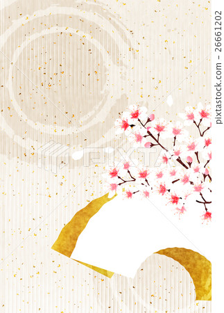 櫻花日本紙新年賀卡背景 櫻花日本紙新年賀卡背景 26661202