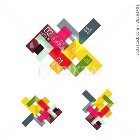 Set of abstract geometric paper graphic layouts 26661401
