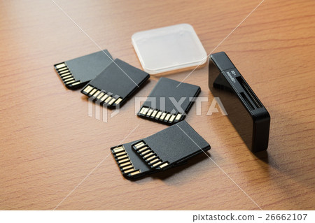 Black memory cards and card reader 26662107