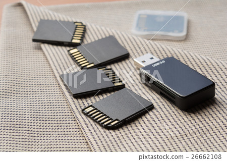 Black memory cards and card reader 26662108