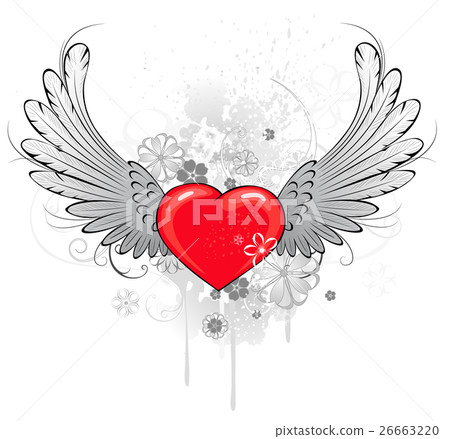 red heart with wings 26663220