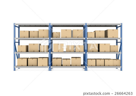 Rendering three metal racks put together with 26664263