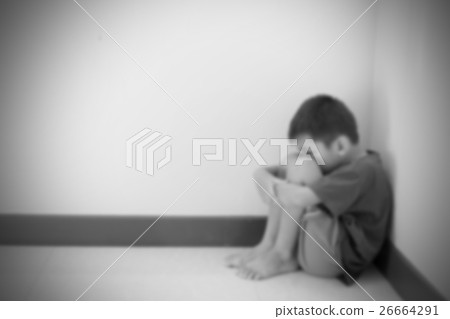 Blurred of the boy hugged her knees Blurred of the boy hugged her knees 26664291