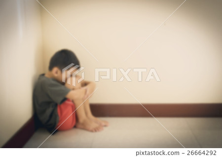 Blurred of the boy hugged her knees Blurred of the boy hugged her knees 26664292