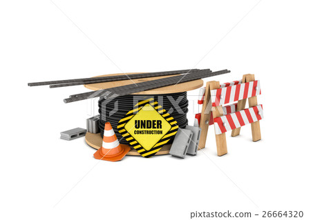 Rendering of cable drum with under construction 26664320