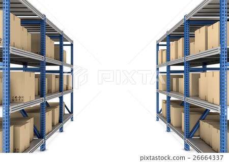 Rendering of metal racks standing together in two 26664337