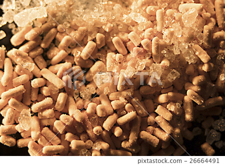 Macro view of dry yeast with crystallic sugar Macro view of dry yeast with crystallic sugar 26664491