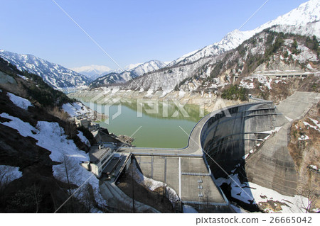 Snow melting Kurobe Dam 26665042