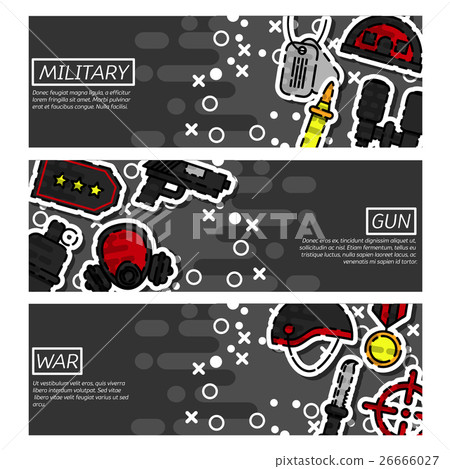 Set of Horizontal Banners about Military 26666027