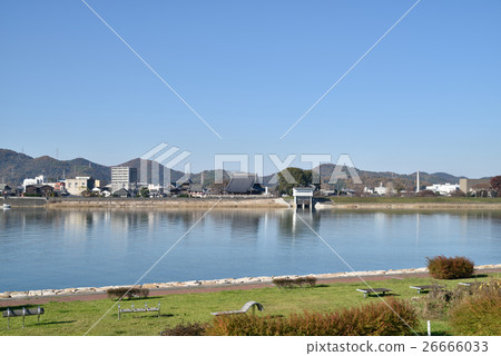 Scenery of the Yoshii River, Saidaiji Temple and the riverbank Higashi-ku, Okayama City, Okayama Prefecture Scenery of the Yoshii River, Saidaiji Temple and the riverbank Higashi-ku, Okayama City, Okayama Prefecture 26666033