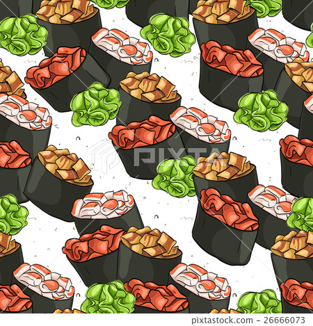 Seamless pattern of sushi Seamless pattern of sushi 26666073