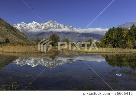 mountain landscape of Muktinath village Nepal 26666413