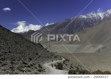 mountain landscape of Muktinath village Nepal 26666417