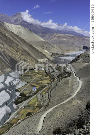 farm in the valley at Kagbeni, Annapurna Circuit 26666419