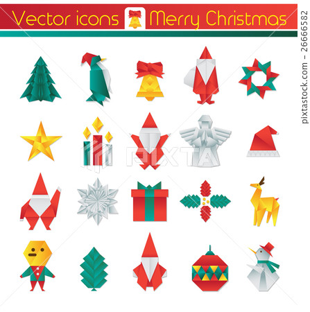 Origami Christmas, Info-graphic elements. 26666582