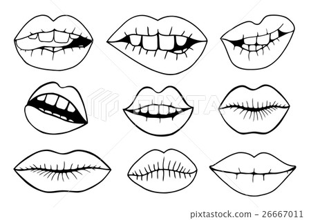 vector illustrations - Sweet lips. 26667011