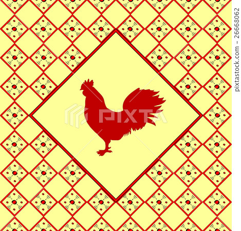 Cock silhouette pattern bird background 26668062