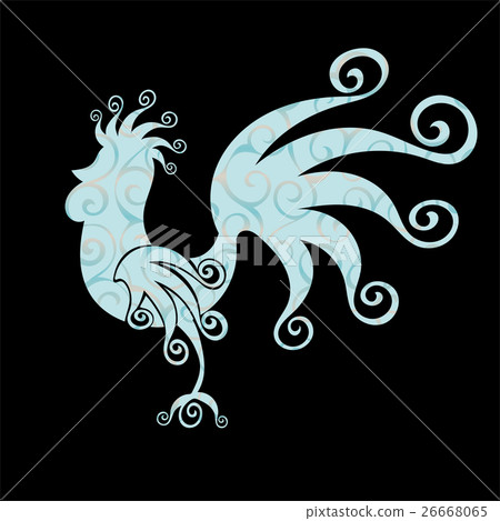 Cock Vintage fabulous silhouette pattern bird Cock Vintage fabulous silhouette pattern bird 26668065