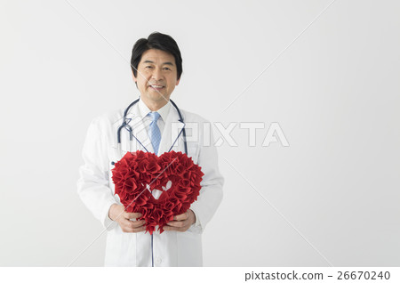 Middle Doctor with Heart Portrait 26670240