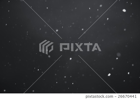 Falling snow on black background. 26670441