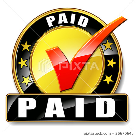 paid icon on white background 26670643