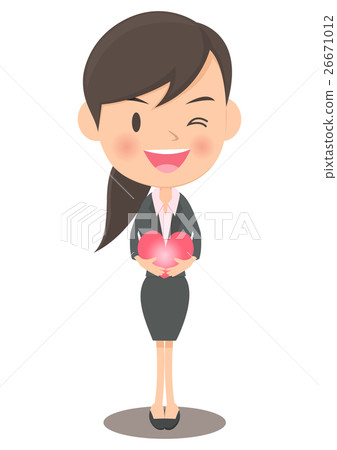 Female employee with heart 26671012