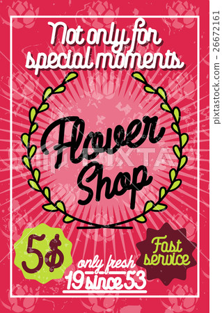 Color vintage flower shop poster 26672161
