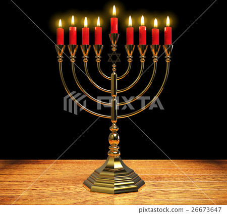 Hanukkah menorah 3D render Hanukkah menorah 3D render 26673647