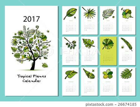 Tropical tree, calendar 2017 design Tropical tree, calendar 2017 design 26674185