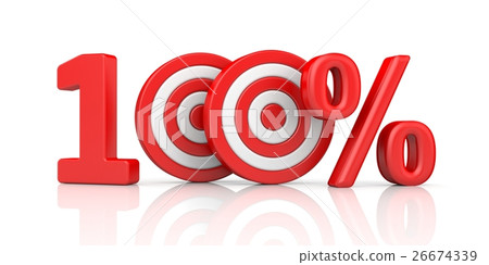 Red stripe targets form the number 100 percent Red stripe targets form the number 100 percent 26674339