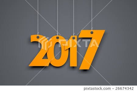 White word 2017 on gray background White word 2017 on gray background 26674342