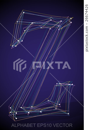 Vector illustration of a Multicolor sketched Z 26674426